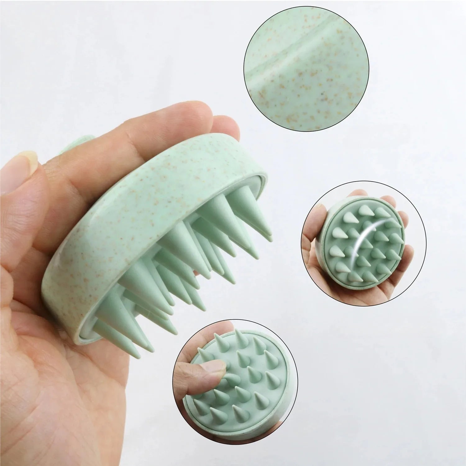 Scalp Scrubber Shampoo Brush Massager Clean Scalp Comb With Handle Hair Washing Brush Scalp Exfoliator Brush Head Scrubber Tools
